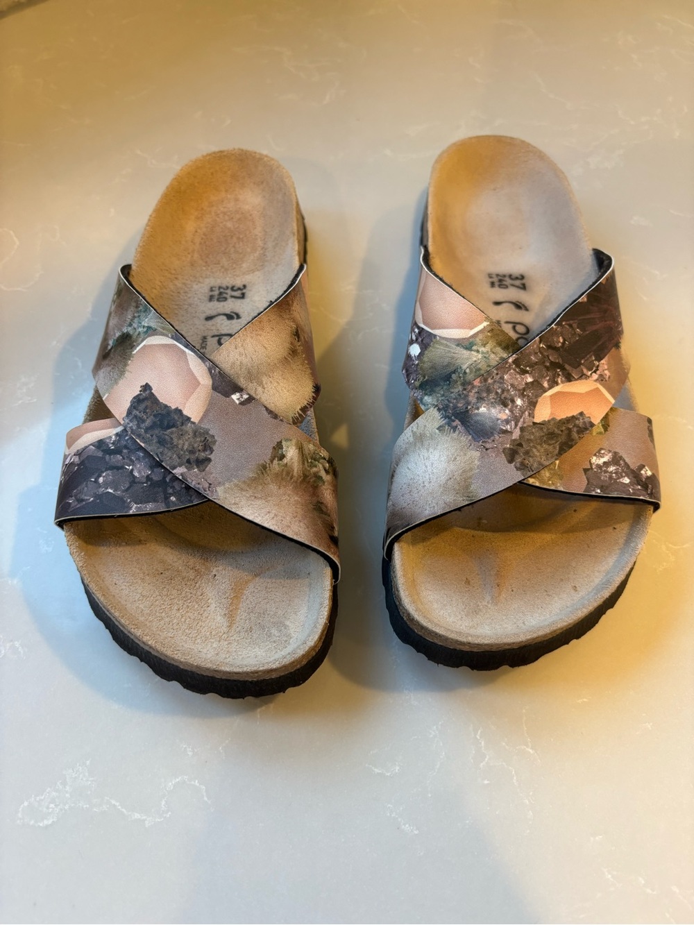 Criss Cross Abstract Print Sandals EU 37 US 6-6.5  papillio - Picture 3 of 12